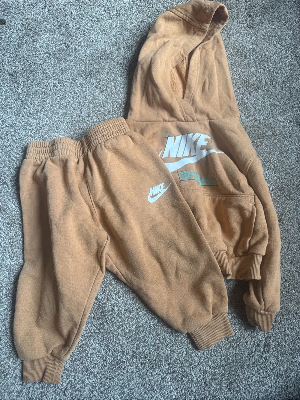 Nike Kids Tan Jogger set- Cozy Cotton Blend